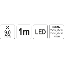 Kamera z przewodem 9mmx1m YT-7296 YATO