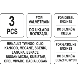 ZESTAW BLOKAD ROZRZĄDU RENAULT 1,4 1,6 1,8 2,0 16V YT-06014 YATO