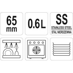 POJEMNIK GASTRONOMICZNY ZE STALI NIERDZEWNEJ GN 1/9 65 YG-00295 YATO