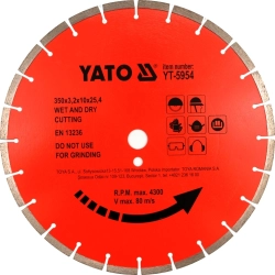 Tarcza diamentowa do betonu 400x25.4 mm YT-5955 YATO