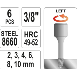 Wykrętaki do szpilek 3/8'',kpl. 6 szt. / YT-0623 / YATO
