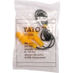Zatyczki do uszu, silikonowe ze sznurkiem, SNR 28 dB, 50 par. YT-7456 YATO