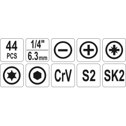 ZESTAW NARZĘDZIOWY 44 SZT. / YT-39280 / YATO