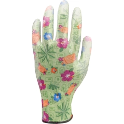 Rękawice ogrodnicze kwiatki - zielone 74135 FLO