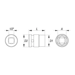 Nasadka udarowa 1/2'' 17 mm YT-1007 YATO