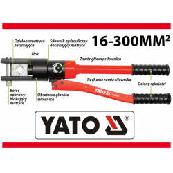 Praska hydrauliczna, ręczna do zaciskania końcówek 16-300mm2 YT-22862 YATO