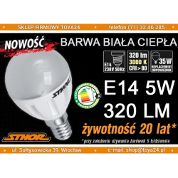 ŻARÓWKA LED P45 E14 230V 5W 320LM 3000K 83803 STHOR