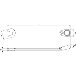 Klucz płasko-oczkowy z grzechotką 14 mm YT-1657 YATO