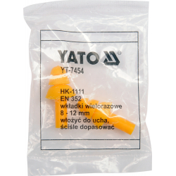 Zatyczki do uszu, silikonowe, SBR 22 dB, 50 par. / YT-7454 / YATO