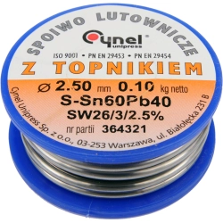 Spoiwo lutownicze sn60pb40 2,5/100 76822 CYNEL