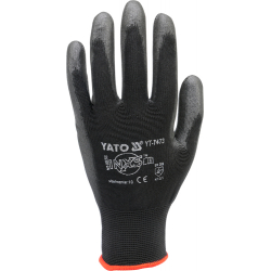 Rękawice robocze, nylonowe czarne YT-7473 YATO