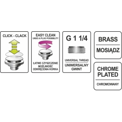 Korek automatyczny S chrom przelew G 1 1/4 75484 FALA