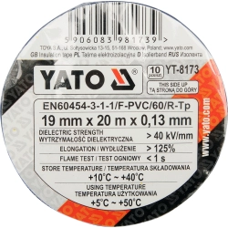 Taśmy izolacyjne 19mmx20mx0,13mm, mix kolor, kpl. 10 szt. YT-8173 YATO