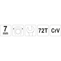 Klucz płasko-oczkowy z grzechotką 7mm YT-01907 YATO