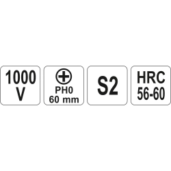 Wkrętak izolowany 1000 v ph0x60 mm / YT-2821 / YATO