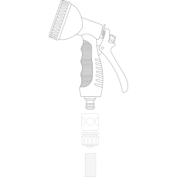 ZRASZACZ PISTOLETOWY 8-FUNKCJI METAL 89181 FLO