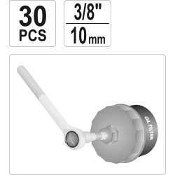 Klucze nasadowe do filtrów oleju kpl. 30 szt. / YT-0596 / YATO