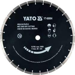 Tarcza diamentowa do betonu 400x25,4mm na sucho i mokro YT-60004 Yato