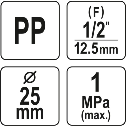 Trójnik PE GW 25 x 1/2