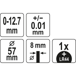 Czujnik zegarowy elektroniczny 0-12,7mm YT-72453 Yato
