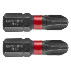 Bity udarowe PH3 x 25 mm, 2 szt. GRAPHITE 56H502