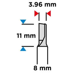 Frez palcowy jednoostrzowy, HM, 3.96 x 11 mm, trzpień 8 mm GRAPHITE 56H201
