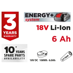 Akumulator Energy+ 18V, Li-Ion 6.0Ah
