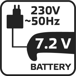 Sekator akumulatorowy 7.2V, Li-Ion/1.3Ah VERTO 52G300