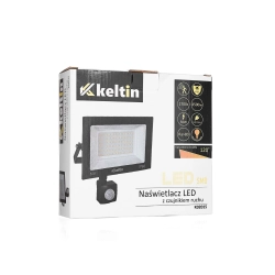 Naświetlacz LED 50W z czujnikiem ruchu – barwa biała ciepła 2700K K02015 Keltin