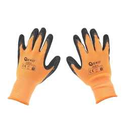 Rękawice ochronne powlekane r. 9 – pomarańczowe G75012 GEKO