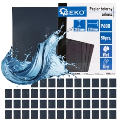 Papier ścierny wodny – arkusz 230x280mm P600 G78490 GEKO
