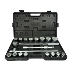 Zestaw kluczy nasad.21el.3/4" 6-kąt.19-50mm/czarna walizka/ GEKO G10110