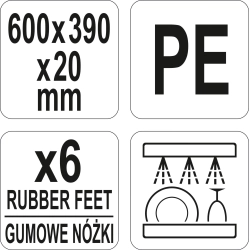 DESKA DO KROJENIA 600x390x20 BIAŁA YG-02168 YATO