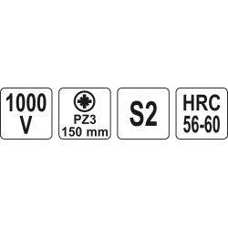 WKRĘTAK IZOLOWANY 1000V PZ3 X 150MM YT-28263 YATO