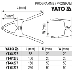 ŚCISK SPRĘŻYNOWY 160 MM YT-64277 YATO