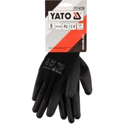Rękawice robocze nylonowe czarne 8 YT-74728 YATO