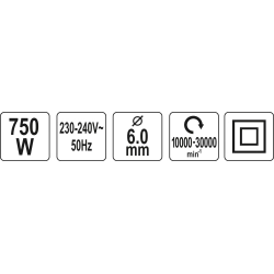 Szlifierka prosta 750w reg.prędkości YT-82080 YATO