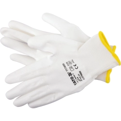 Rękawice nylon/pu białe 9 YT-74699 YATO
