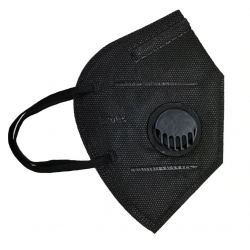 Czarna maska antywirusowa koronawirus z zaworem FFP2/PZ KN95