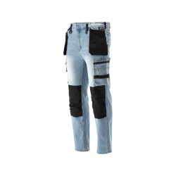 SPODNIE ROBOCZE MONTERSKIE STRETCH JEANS LIGHT BLUE ROZM. L