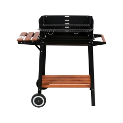 GRILL WĘGLOWY OGRODOWY Z PÓŁKĄ BOCZNĄ RUSZT 48x26.5cm