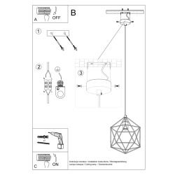 Lampa wisząca GASPARE czarna SL.0291 Sollux Lighting