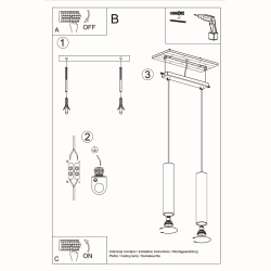 Lampa wisząca LAGOS 2 biały SL.0324 Sollux Lighting