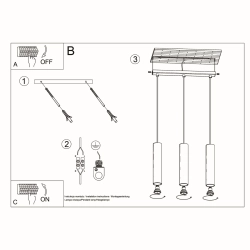 Lampa wisząca LAGOS 3L czarny SL.0329 Sollux Lighting