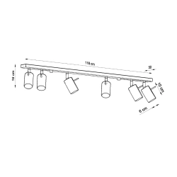 Plafon RING 6L biały SL.0333 Sollux Lighting