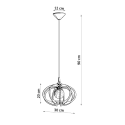 Lampa wisząca MANDELINO naturalne drewno SL.0392 Sollux Lighting