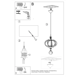 Lampa wisząca MANDELINO naturalne drewno SL.0392 Sollux Lighting