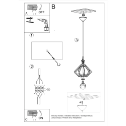 Lampa wisząca POMPELMO naturalne drewno SL.0393 Sollux Lighting