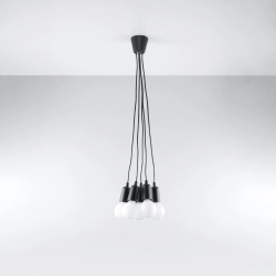 Lampa wisząca DIEGO 5 czarna SL.0574 Sollux Lighting