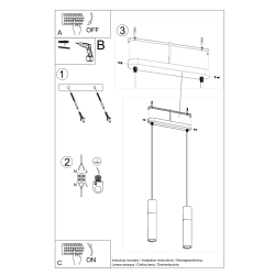 Lampa wisząca PABLO 2 biała SL.0629 Sollux Lighting